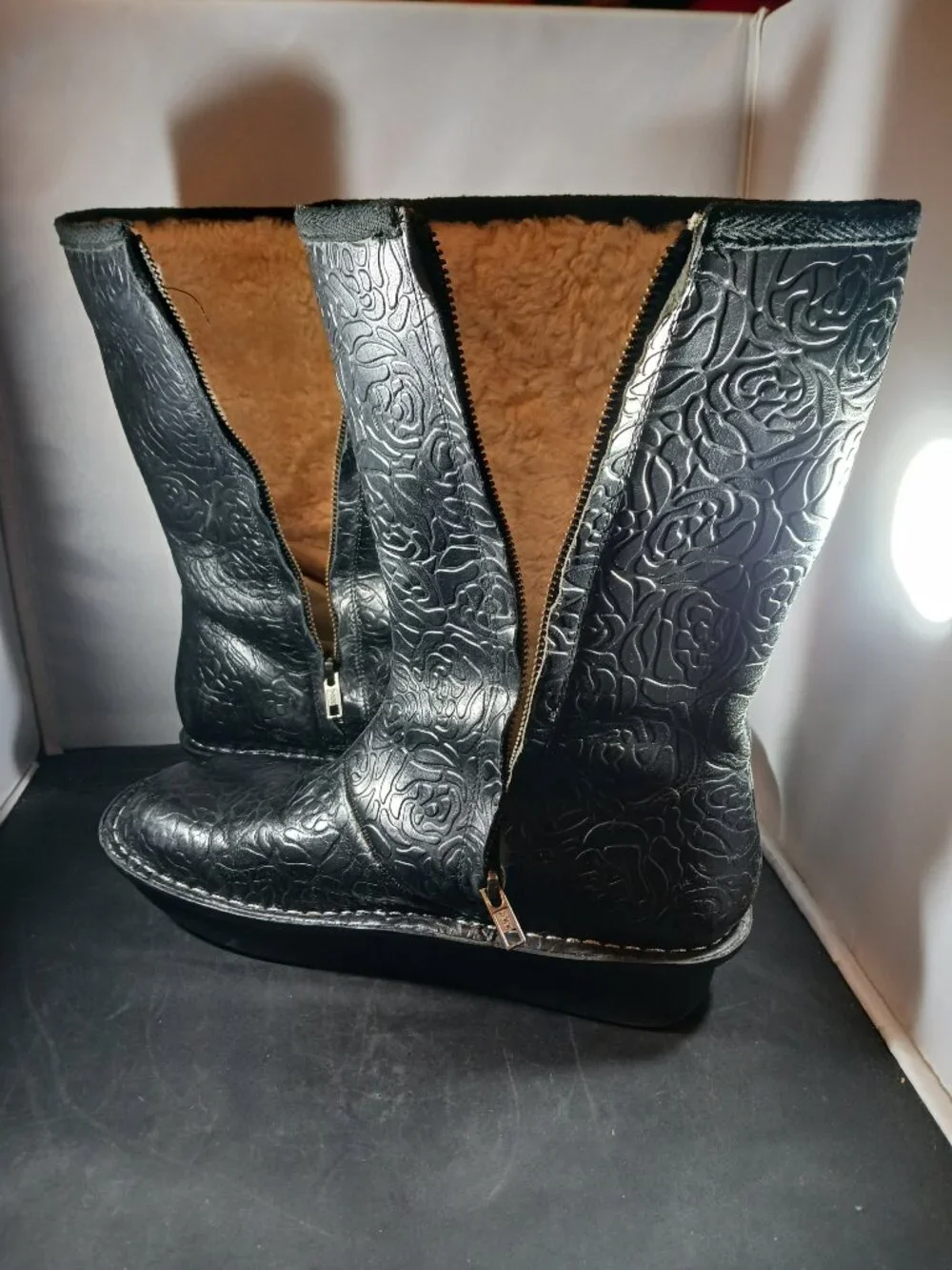 Alegria Women's Black Leather Tall Winter Boot
